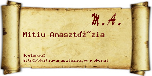 Mitiu Anasztázia névjegykártya
